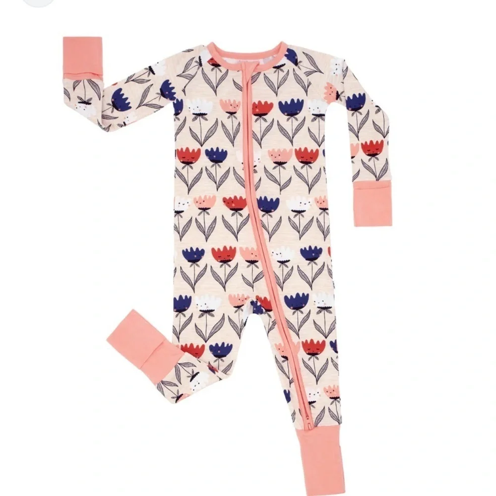 Little sleepies Floral Print Kids Onesie